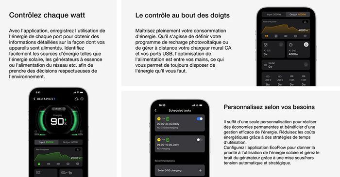 Application mobile Ecoflow contrôle station éléctrique