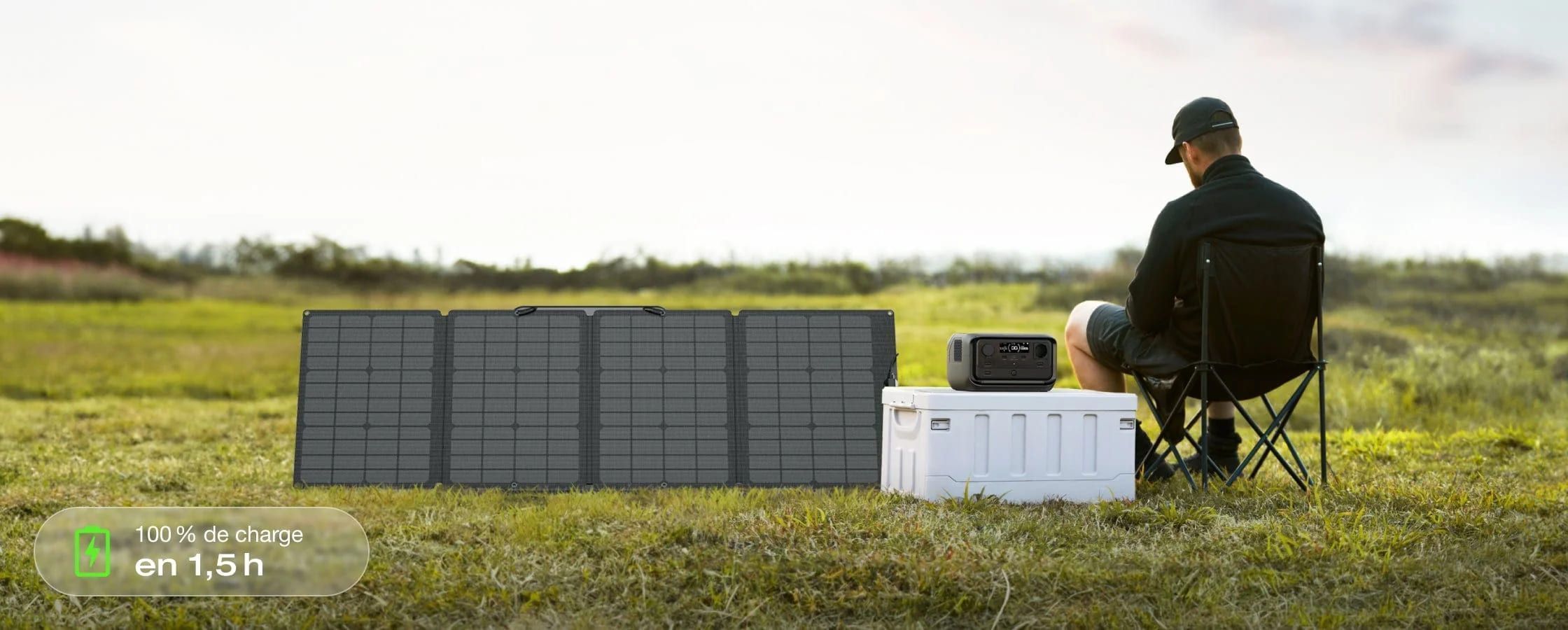 Panneaux solaires : Recharge complète en 1,5h (220 W max) river 3 max Ecoflow
