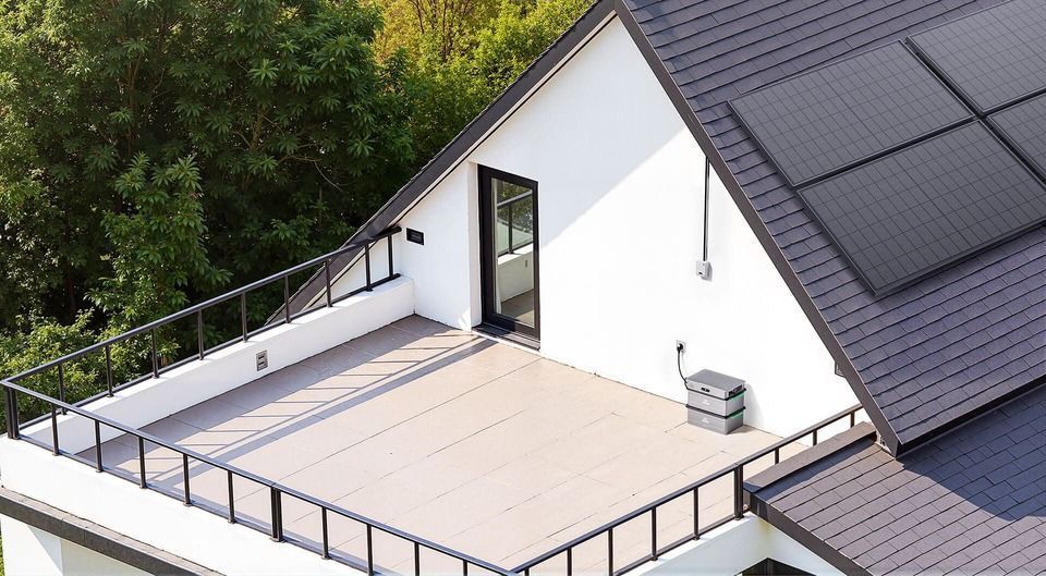 Application du Kit Zendure SolarFlow 2400 AC avec batterie AB3000X sur balcon