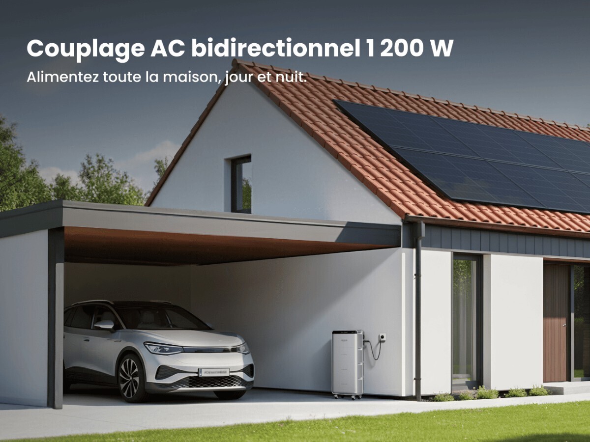 Couplage AC bidirectionnel 1 200 W du Jackery SolarVault 3 Pro pour alimenter la maison jour et nuit